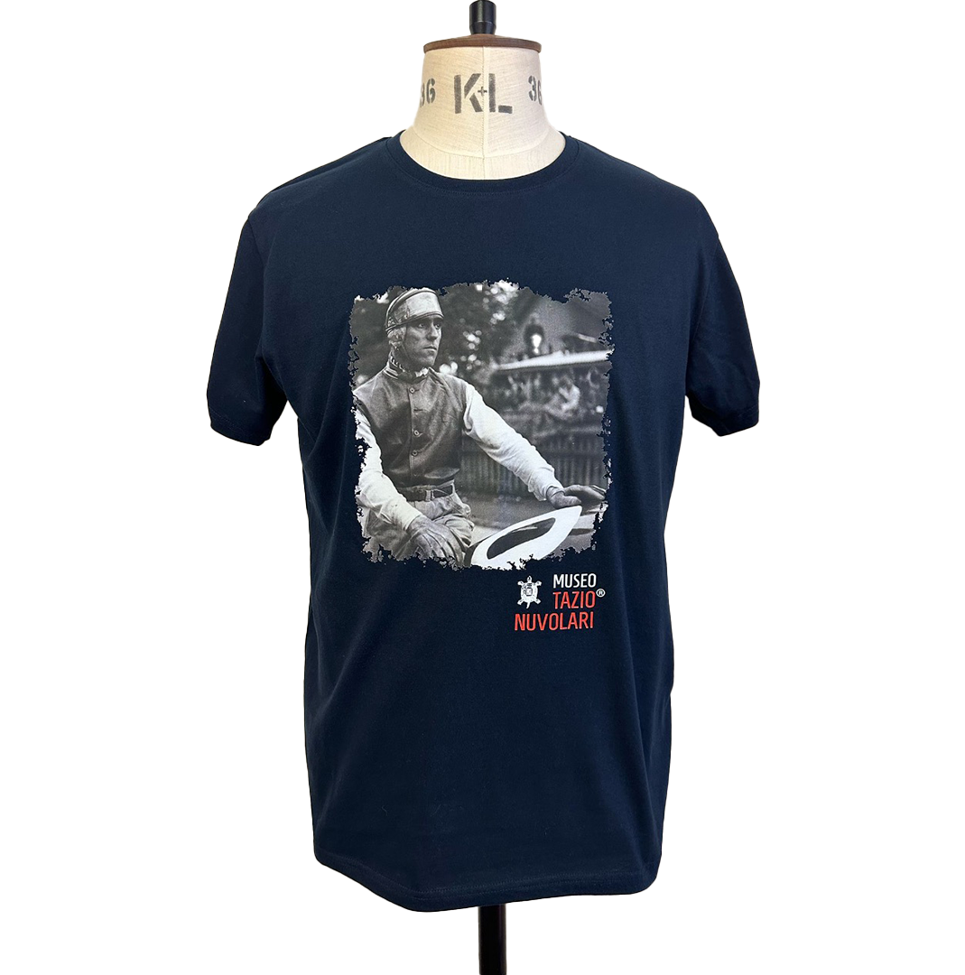 T-shirt Tazio Nuvolari Pilota Blu TAGLIA M